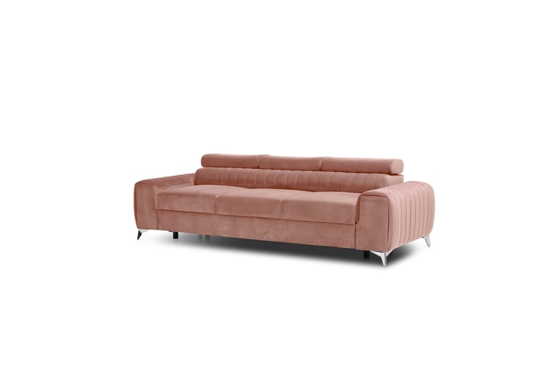 Bäddsoffa Laucha 3-sits - Rosa - Möbler - Soffa - Bäddsoffa - 3 sits bäddsoffa