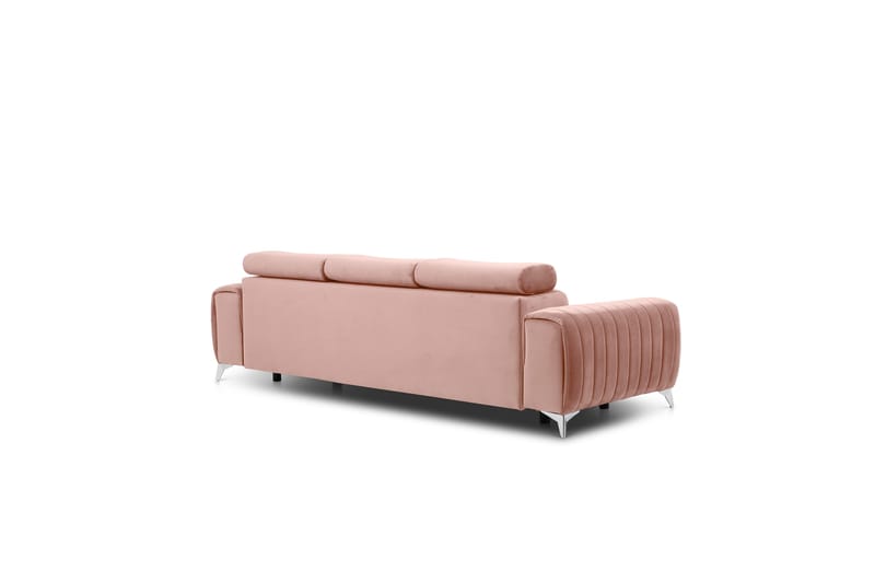 Bäddsoffa Laucha 3-sits - Rosa - Möbler - Soffa - Bäddsoffa - 3 sits bäddsoffa