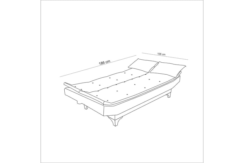 Bäddsoffa Longburn 3-sits 106x190 - Grön - Möbler - Soffa - Bäddsoffa - 3 sits bäddsoffa