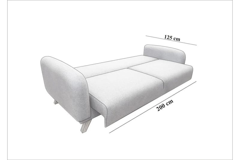 Bäddsoffa Malkiat - Antracit - Möbler - Soffa - Bäddsoffa - 3 sits bäddsoffa