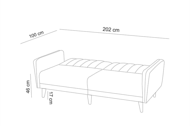 Bäddsoffa Twana 3-sits - Grå - Möbler - Soffa - Bäddsoffa - 3 sits bäddsoffa