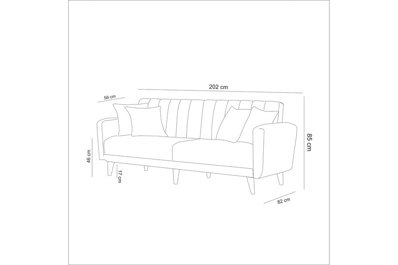 Bäddsoffa Twana 3-sits - Mörkblå - Möbler - Soffa - Bäddsoffa - 3 sits bäddsoffa