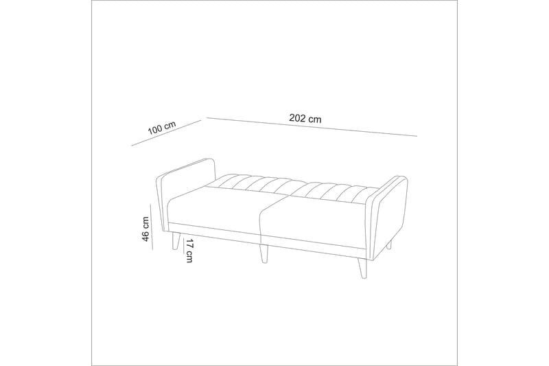 Bäddsoffa Twana 3-sits - Mörkblå - Möbler - Soffa - Bäddsoffa - 3 sits bäddsoffa