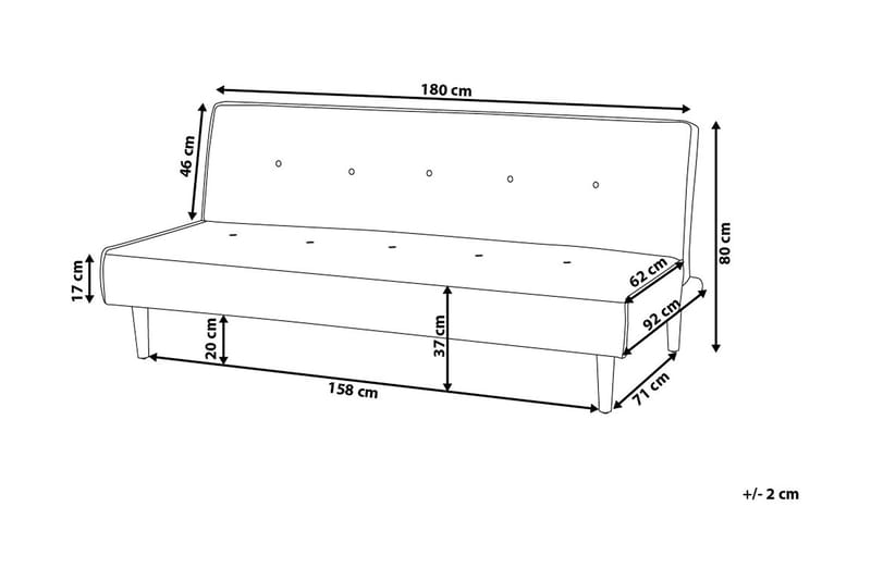 Bäddsoffa Visby 180 cm - Grå - Möbler - Soffa - Bäddsoffa - 3 sits bäddsoffa