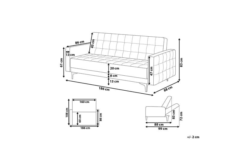 Bäddsoffa Westerleigh - Grå - Möbler - Soffa - Bäddsoffa - 3 sits bäddsoffa