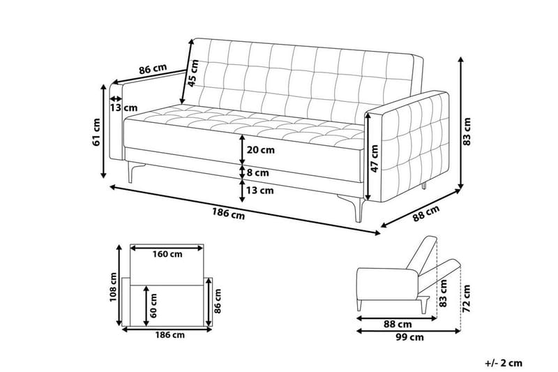 Bäddsoffa Westerleigh - Grå - Möbler - Soffa - Bäddsoffa - 3 sits bäddsoffa