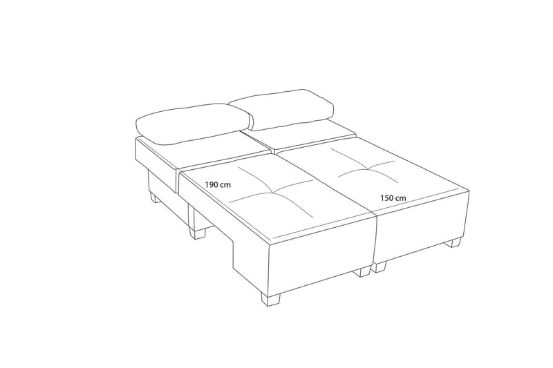 3-sits Bäddsoffa Perenna - Antracit - Möbler - Soffa - Bäddsoffa - 3 sits bäddsoffa