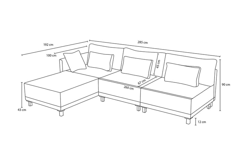 4-sits Bäddsoffa med Divan Matris 4-sits - Beige - Möbler - Soffa - Bäddsoffa - Bäddsoffa divan