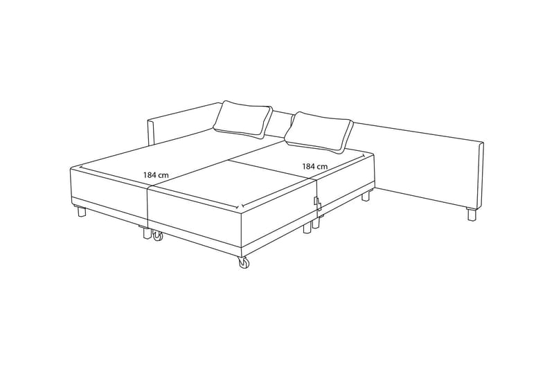 4-sits Bäddsoffa med Divan Matris 4-sits - Beige - Möbler - Soffa - Bäddsoffa - Bäddsoffa divan