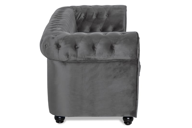 Bäddsoffa Chester Deluxe - Mörkgrå Sammet - Möbler - Soffa - Bäddsoffa - 3 sits bäddsoffa