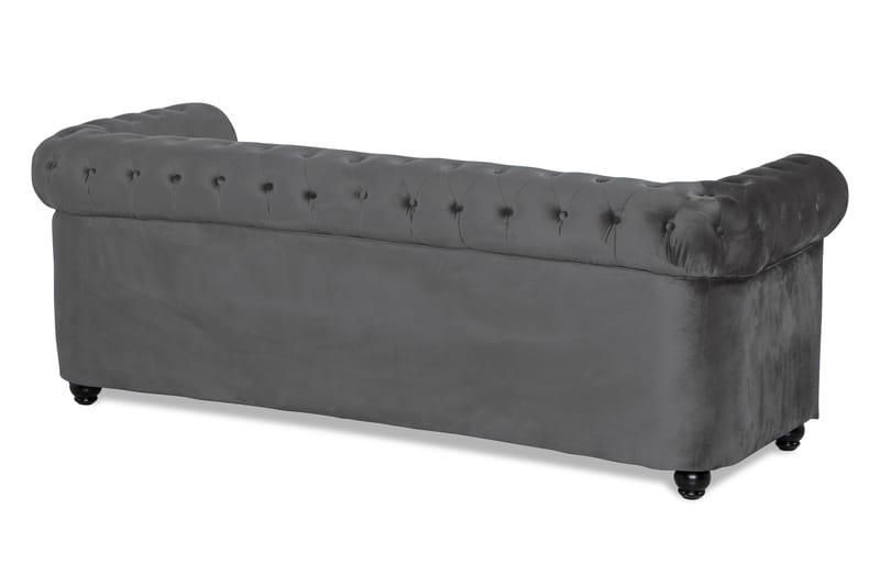 Bäddsoffa Chester Deluxe - Mörkgrå Sammet - Möbler - Soffa - Bäddsoffa - 3 sits bäddsoffa