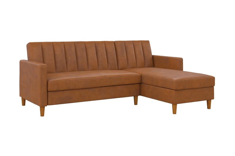 3-sits Divanbäddsoffa Celine Ställbar Konstläder/Ljusbrun/Tr - Dorel Home - Möbler - Soffa - Bäddsoffa - Bäddsoffa divan