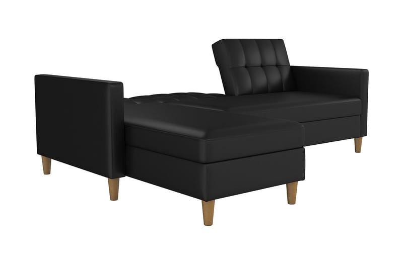 3-sits Divanbäddsoffa Hartford Konstläder/Svart - Dorel Home - Möbler - Soffa - Bäddsoffa - Bäddsoffa divan