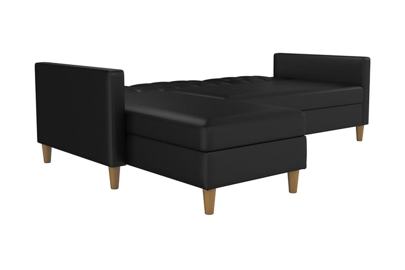 3-sits Divanbäddsoffa Hartford Konstläder/Svart - Dorel Home - Möbler - Soffa - Bäddsoffa - Bäddsoffa divan