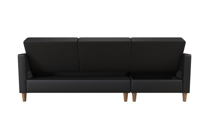 3-sits Divanbäddsoffa Hartford Konstläder/Svart - Dorel Home - Möbler - Soffa - Bäddsoffa - Bäddsoffa divan