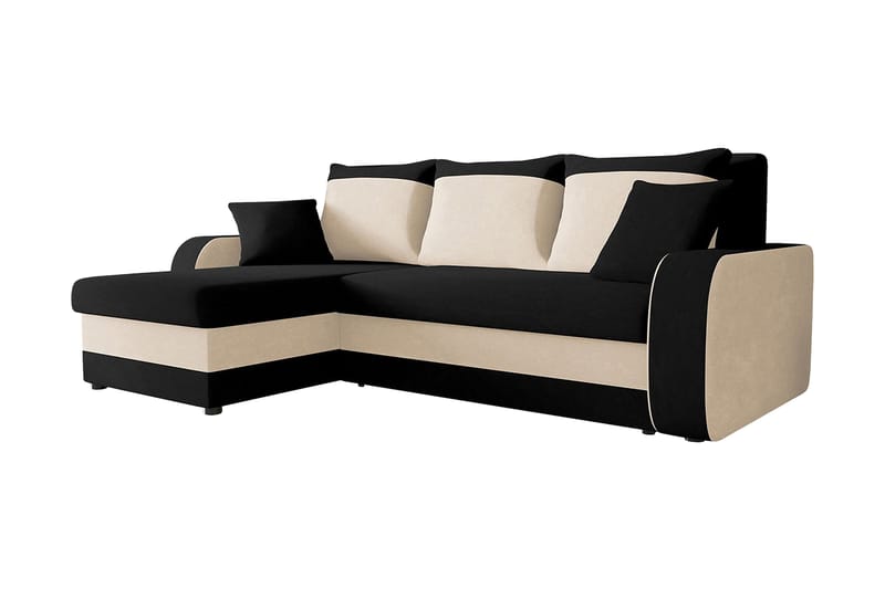 3-sits Hörnbäddsoffa Nyarp Universal - Beige/Svart/Vit - Möbler - Soffa - Bäddsoffa - Bäddsoffa divan