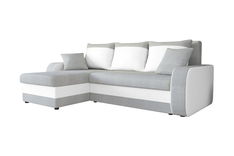 3-sits Hörnbäddsoffa Nyarp Universal - Ljusgrå/Vit - Bäddsoffa divan