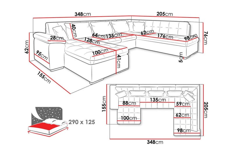 5-sits Hörnbäddsoffa Sakri - Möbler - Soffa - Bäddsoffa - Bäddsoffa divan