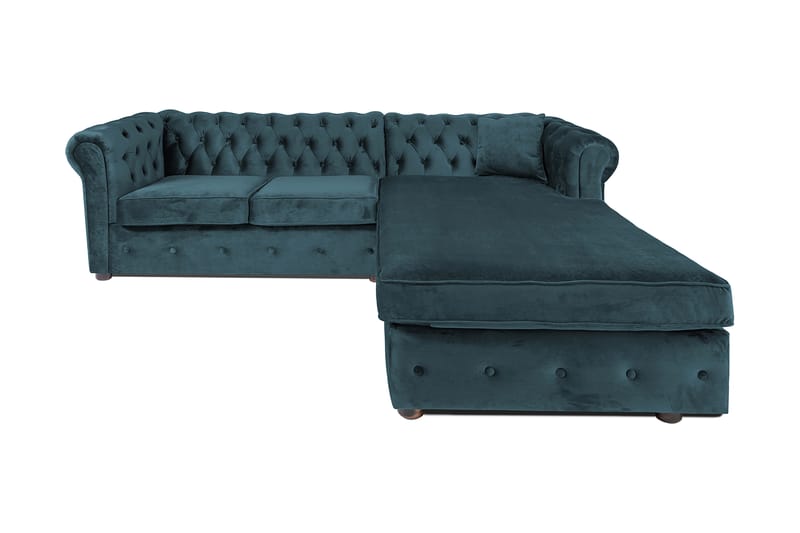 Bäddsoffa m. Divan Chesterfield Kristina - Blågrön - Möbler - Soffa - Bäddsoffa - Bäddsoffa divan