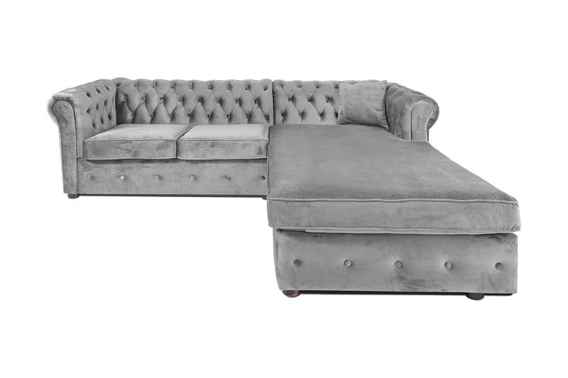 Bäddsoffa m. Divan Chesterfield Kristina - Grå - Möbler - Soffa - Bäddsoffa - Bäddsoffa divan