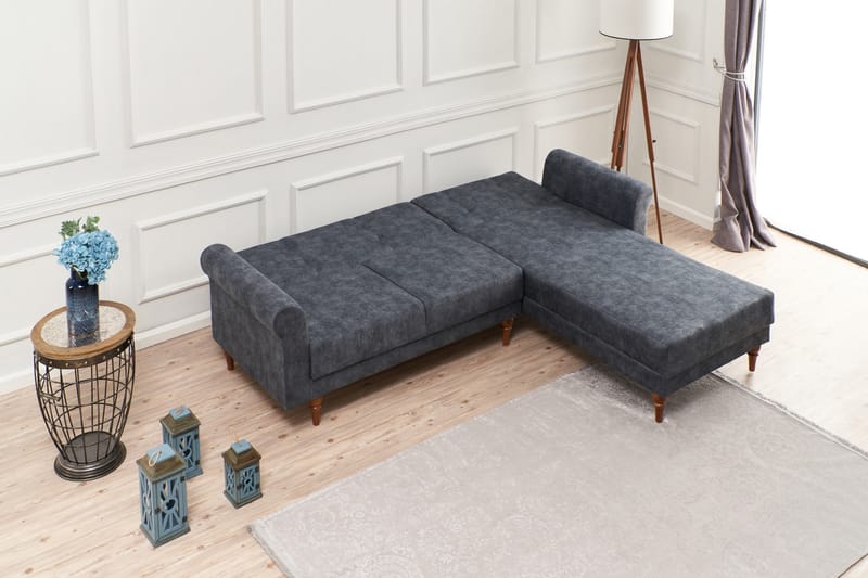 Bäddsoffa m. Divan Colombia 4-sits 205x180 - Antracit - Möbler - Soffa - Bäddsoffa - Bäddsoffa divan