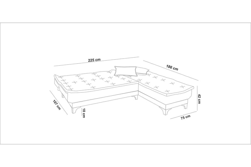 Bäddsoffa Mcmurdo med Divan Höger - Grön - Möbler - Soffa - Bäddsoffa - Bäddsoffa divan