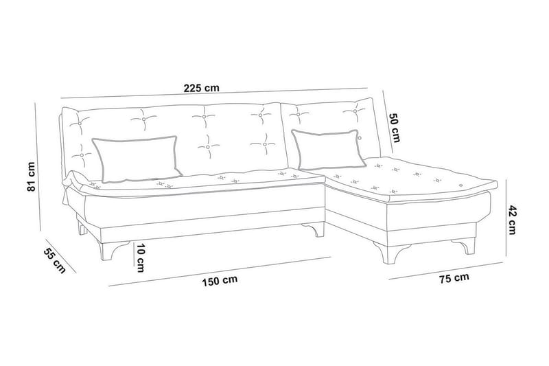 Bäddsoffa Mcmurdo med Divan Höger - Grön - Möbler - Soffa - Bäddsoffa - Bäddsoffa divan