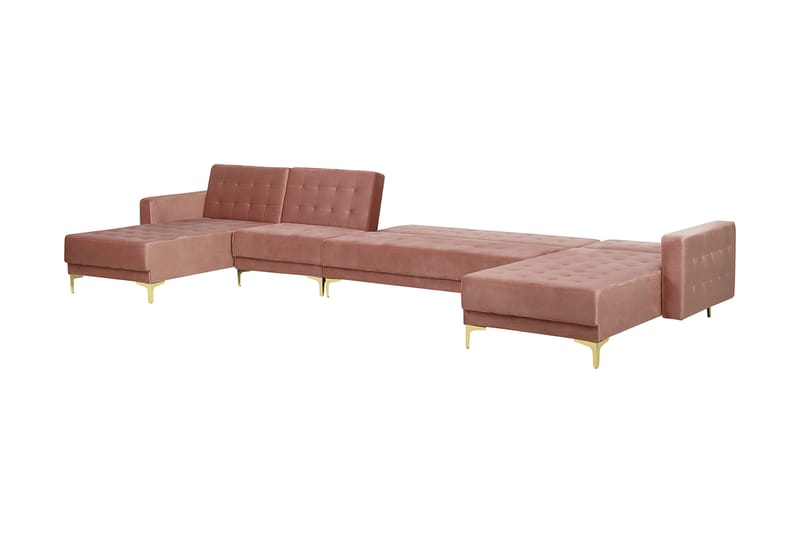 Bäddsoffa Najera med Fotpall - Rosa - Möbler - Soffa - Bäddsoffa - Bäddsoffa divan