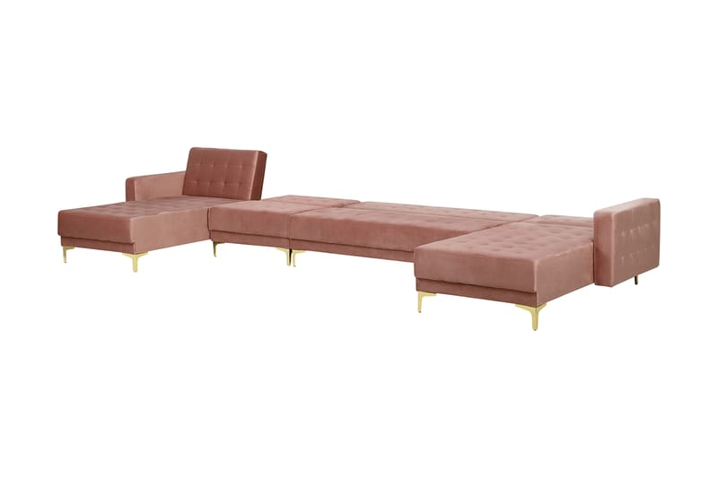 Bäddsoffa Najera med Fotpall - Rosa - Möbler - Soffa - Bäddsoffa - Bäddsoffa divan