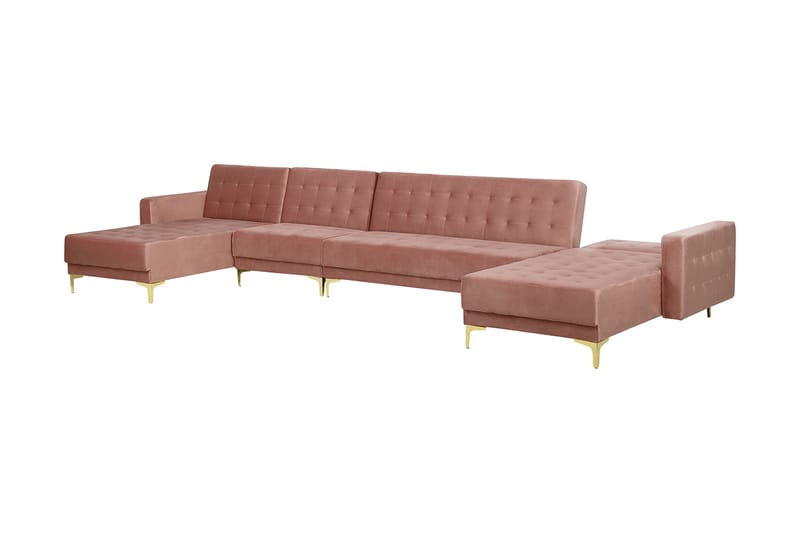 Bäddsoffa Najera med Fotpall - Rosa - Möbler - Soffa - Bäddsoffa - Bäddsoffa divan