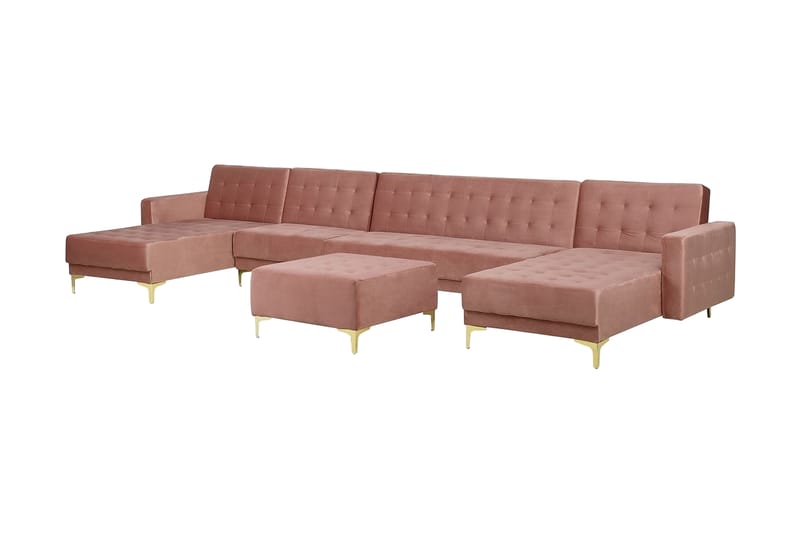 Bäddsoffa Najera med Fotpall - Rosa - Möbler - Soffa - Bäddsoffa - Bäddsoffa divan