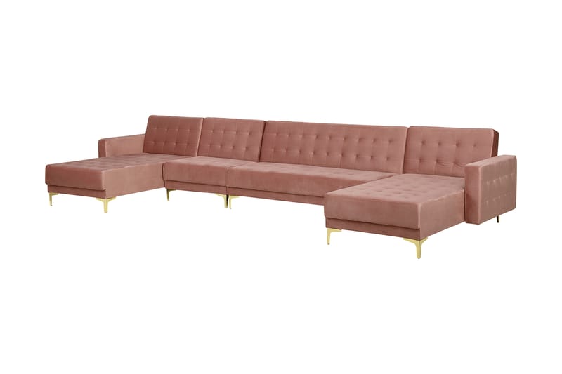 Bäddsoffa Najera med Fotpall - Rosa - Möbler - Soffa - Bäddsoffa - Bäddsoffa divan