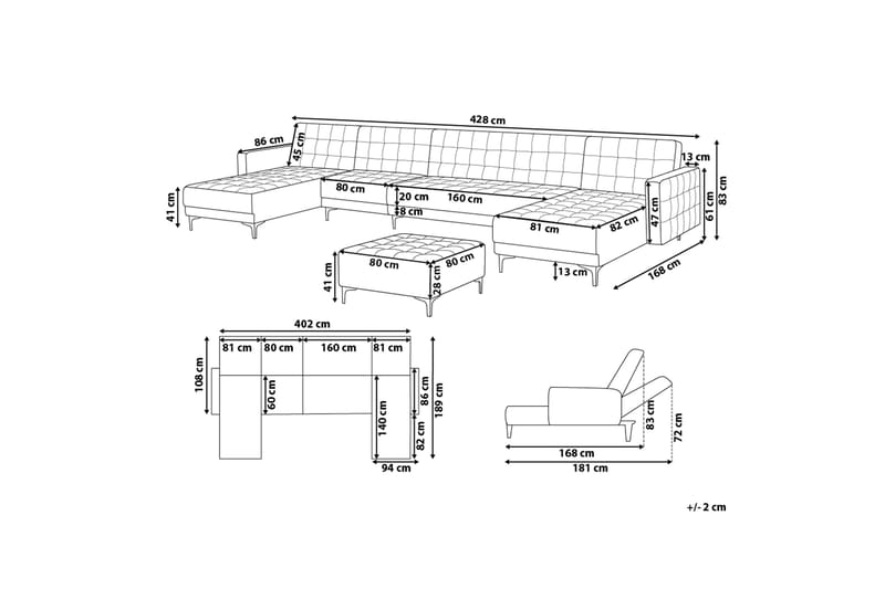 Bäddsoffa Najera med Fotpall - Svart - Möbler - Soffa - Bäddsoffa - Bäddsoffa divan