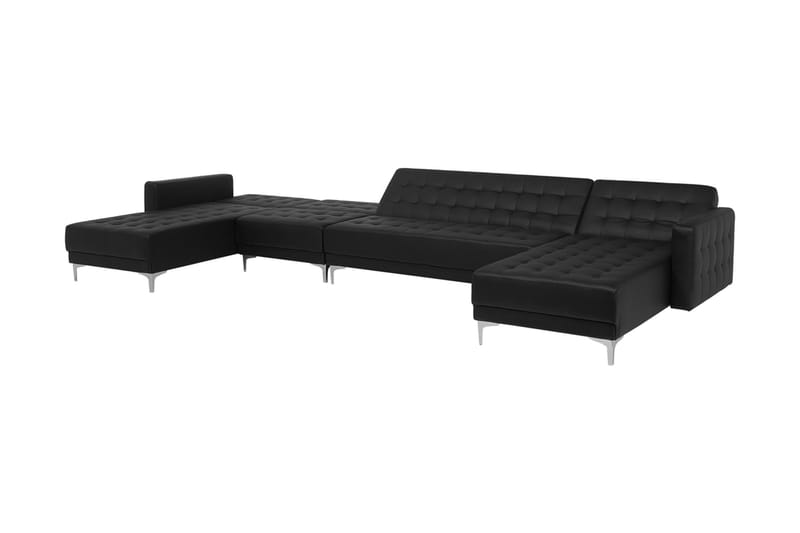 Bäddsoffa Najera med Fotpall - Svart - Möbler - Soffa - Bäddsoffa - Bäddsoffa divan