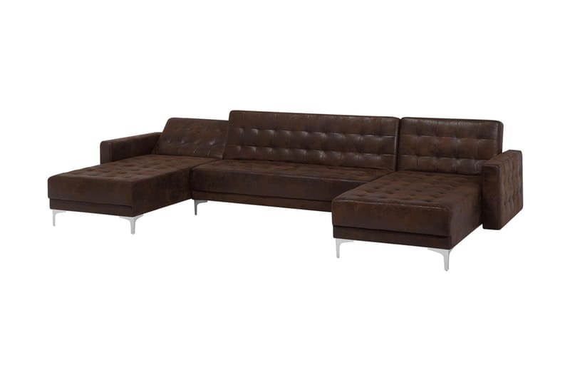 Bäddsoffa Westerleigh med Divan - Brun - U bäddsoffa - Bäddsoffa divan