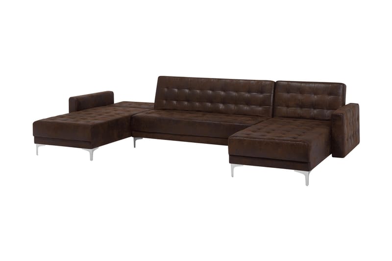 Bäddsoffa Westerleigh med Divan - Brun - U bäddsoffa - Bäddsoffa divan