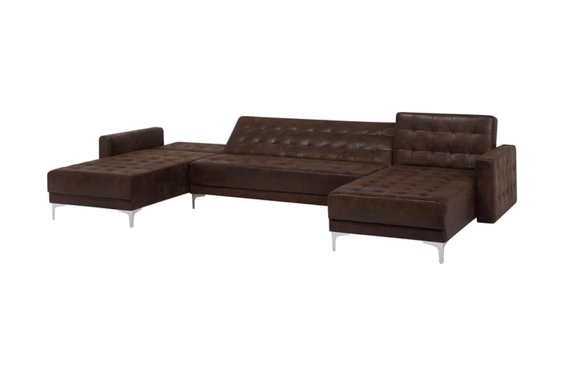 Bäddsoffa Westerleigh med Divan - Brun - U bäddsoffa - Bäddsoffa divan