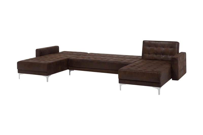 Bäddsoffa Westerleigh med Divan - Brun - U bäddsoffa - Bäddsoffa divan