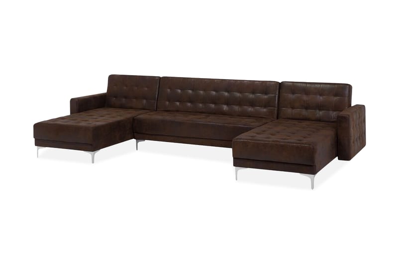 Bäddsoffa Westerleigh med Divan - Brun - U bäddsoffa - Bäddsoffa divan