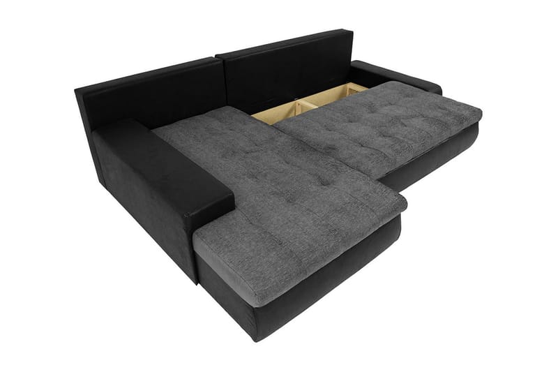 Divanbäddsoffa Ianto 265x185x85 cm - Grå/Vit - Möbler - Soffa - Bäddsoffa - Bäddsoffa divan