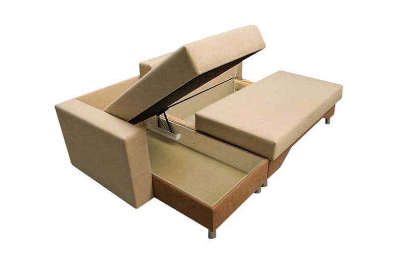 Divanbäddsoffa Tom 215x133x72 cm - Beige/Grå - Möbler - Soffa - Bäddsoffa - Bäddsoffa divan