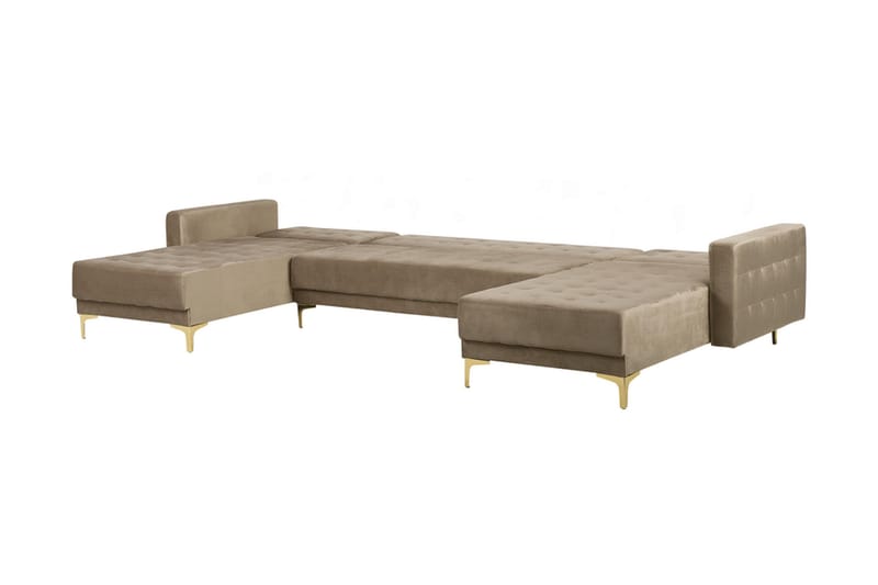 Divansoffa Najera med Fotpall - Beige - Möbler - Soffa - Bäddsoffa - Bäddsoffa divan