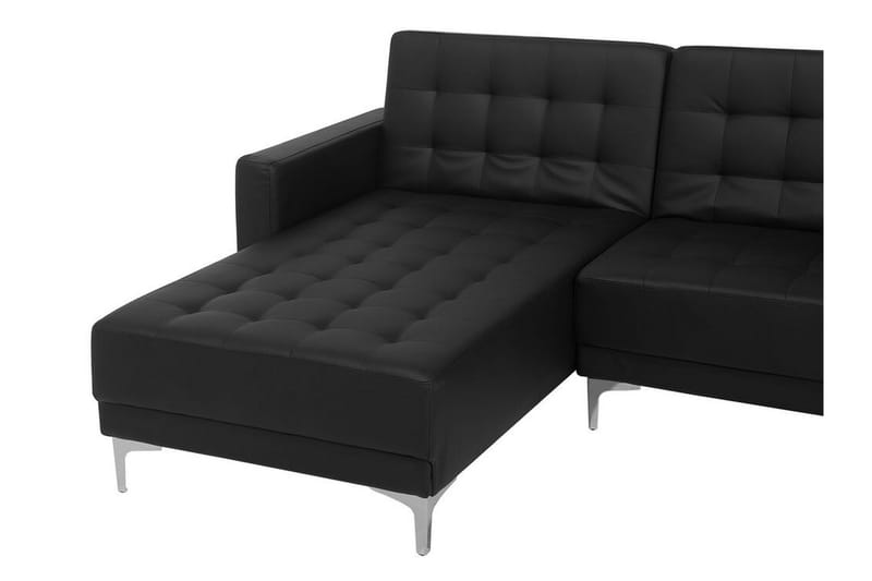 Divansoffa Najera med Fotpall - Svart - Möbler - Soffa - Bäddsoffa - Bäddsoffa divan