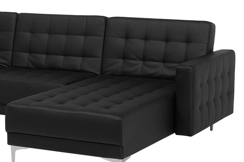 Divansoffa Najera med Fotpall - Svart - Möbler - Soffa - Bäddsoffa - Bäddsoffa divan