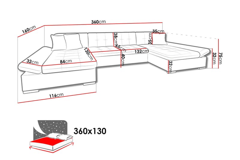 Eyman 3-sits Bäddsoffa - Grå - Möbler - Soffa - Bäddsoffa - Bäddsoffa divan