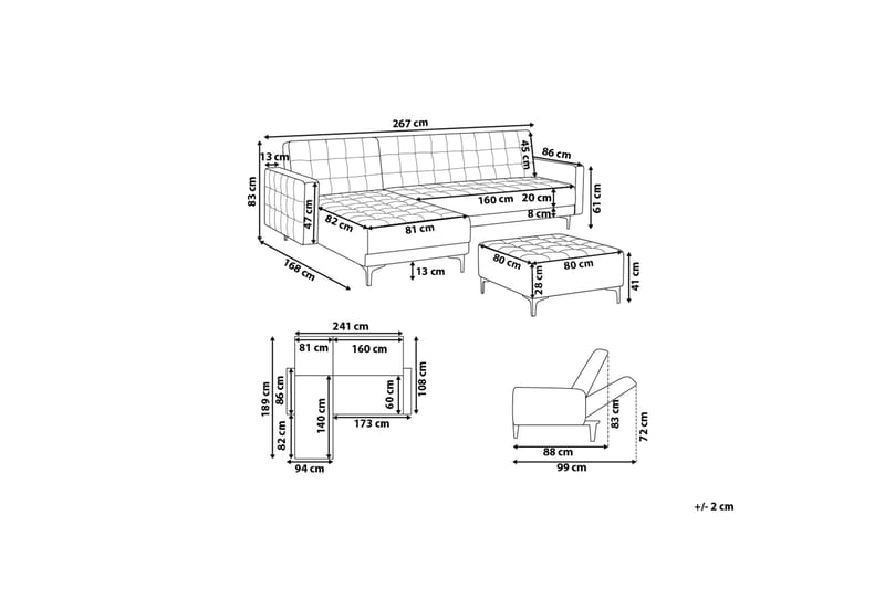 Hörnbäddsoffa Westerleigh Höger med Fotpall Konstläder - Svart - Möbler - Soffa - Bäddsoffa - Bäddsoffa divan