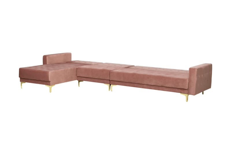 Hörnbäddsoffa Westerleigh Large Höger Sammet - Rosa - Möbler - Soffa - Bäddsoffa - Bäddsoffa divan