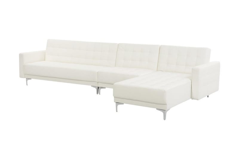 Hörnbäddsoffa Westerleigh Large Vänster Konstläder - Vit - Möbler - Soffa - Bäddsoffa - Bäddsoffa divan