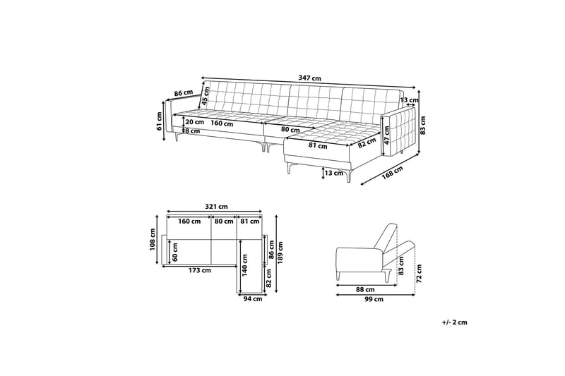 Hörnbäddsoffa Westerleigh Large Vänster Konstläder - Vit - Möbler - Soffa - Bäddsoffa - Bäddsoffa divan