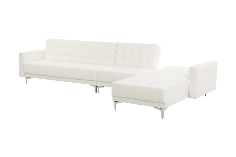 Hörnbäddsoffa Westerleigh Large Vänster Konstläder - Vit - Möbler - Soffa - Bäddsoffa - Bäddsoffa divan